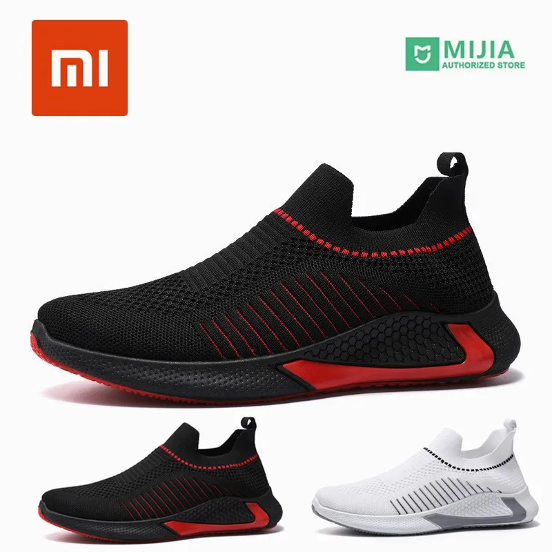 Original Xiaomi Mijia Shoes 5 Running Textile Elastic Knit Shock Absorber Sole Running Comfort Men's Sneakers Sports 5
