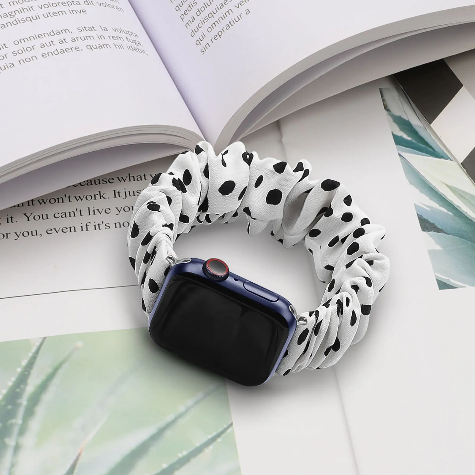 

For compitable with Watch Cute Printed Elastic Hair Tie Strap 42mm Elastic Band L Size Plastic Wristbands for