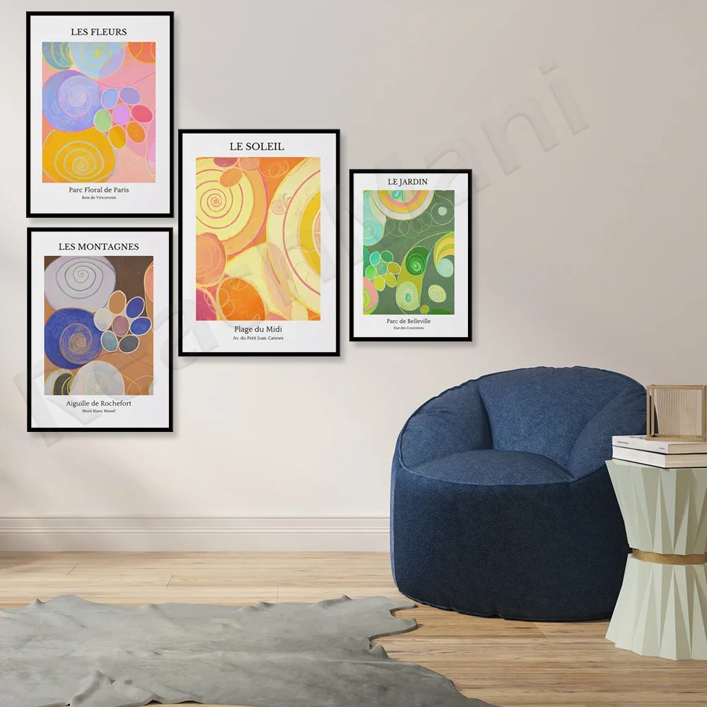 Французский цветочный рынок лилии подсолнухи принты Hilma Af Klint цветочного рынка в