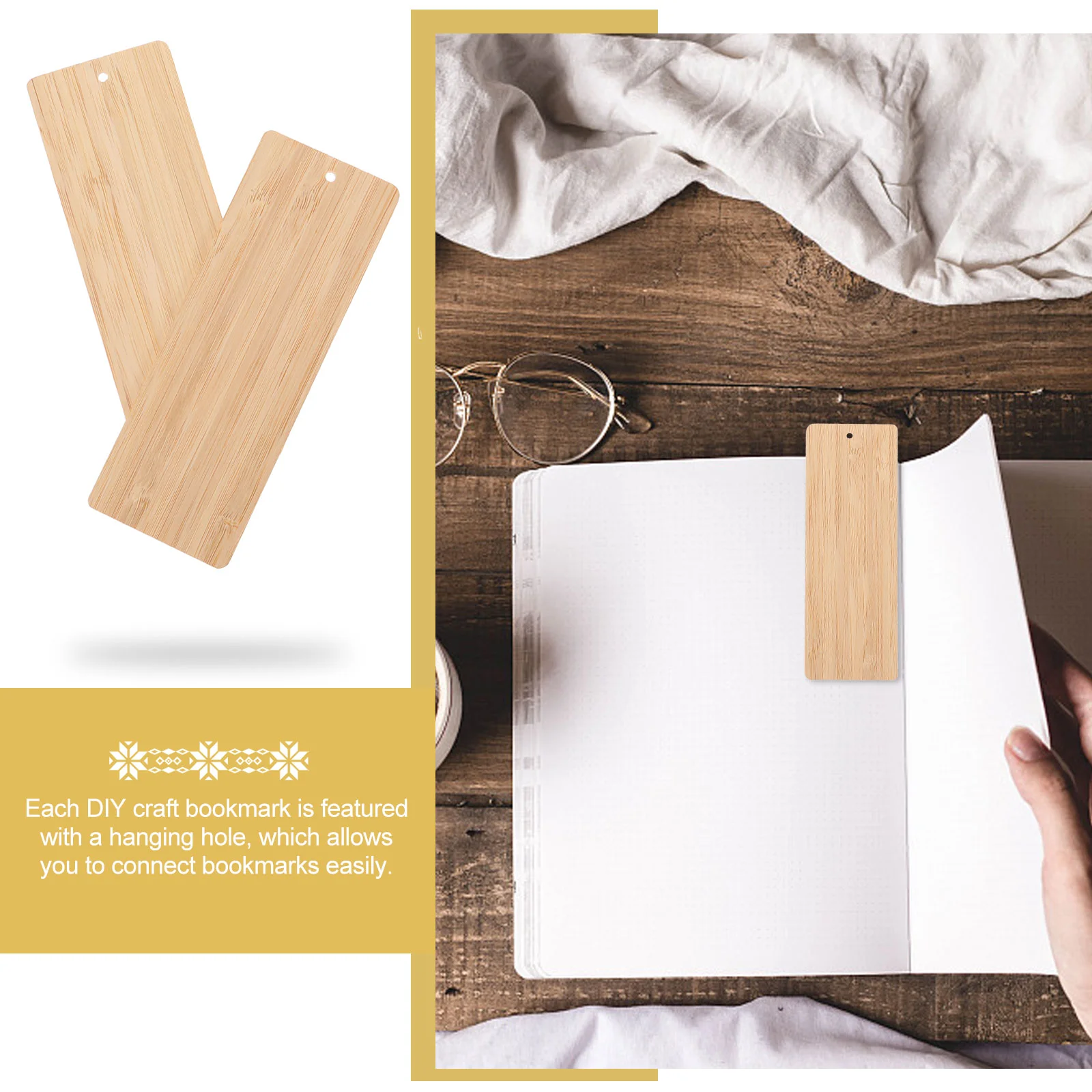 10 шт. декор Japandi незавершенная закладка сделай сам бамбуковое дерево подарочные