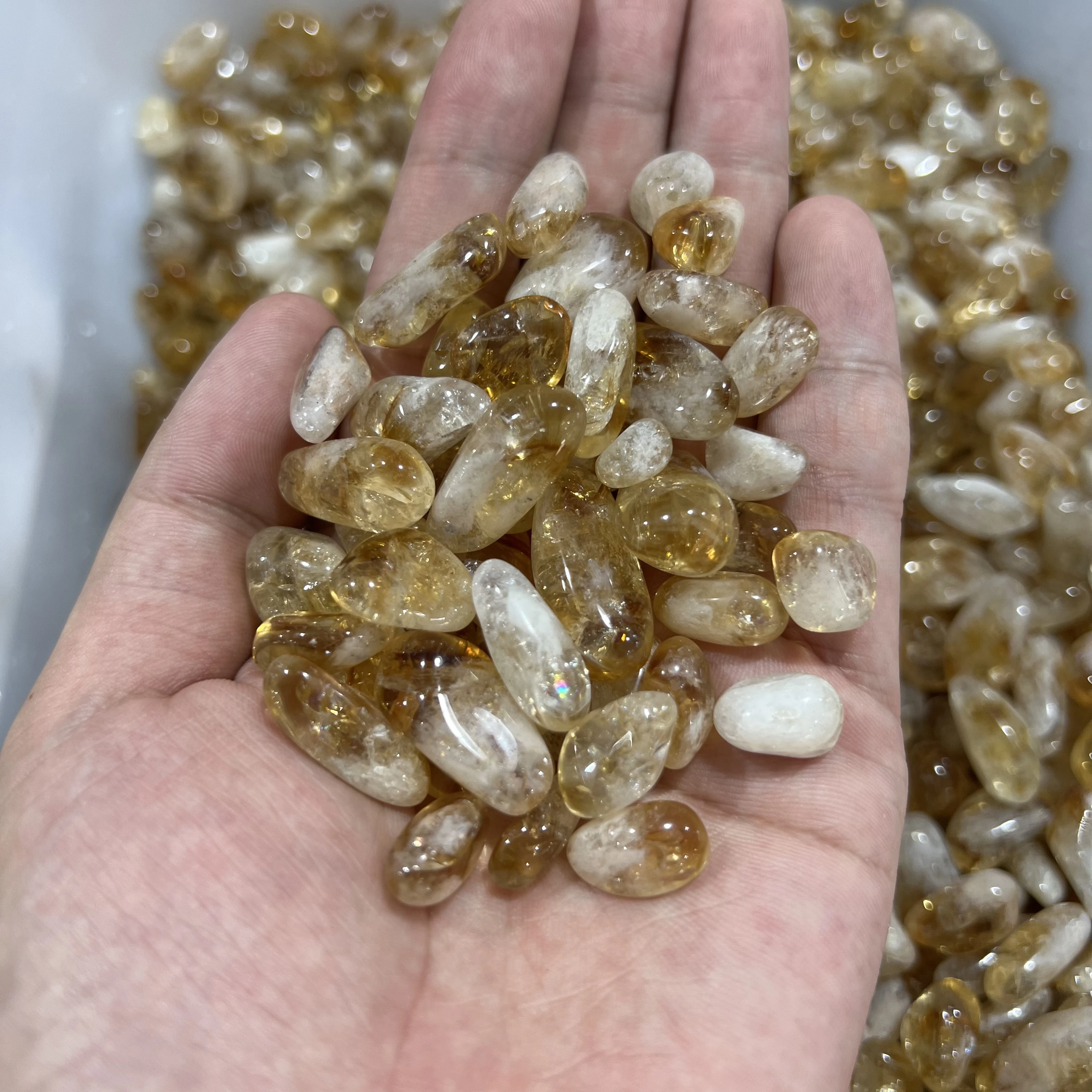 

Natural Citrine Yellow Quartz Crystal Stone Rock Polished Gravel Natural Stones and Mineral Piedras Preciosas For Room Decor
