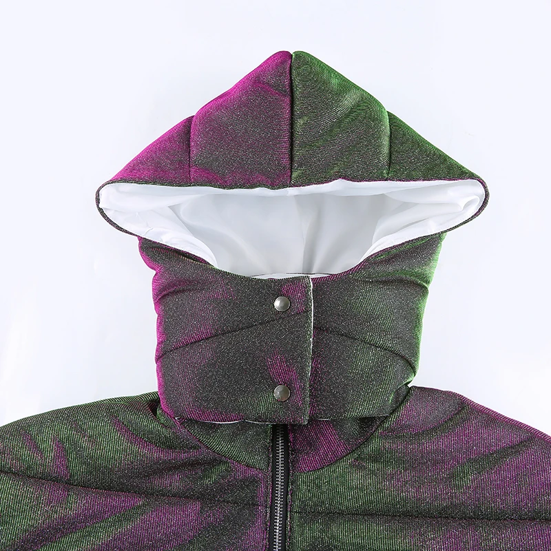 Women Sequined Parka Coat 2021 Winter Autumn Thick Warm Zipper Hooded Cotton Jacket Woman Fashion Coats