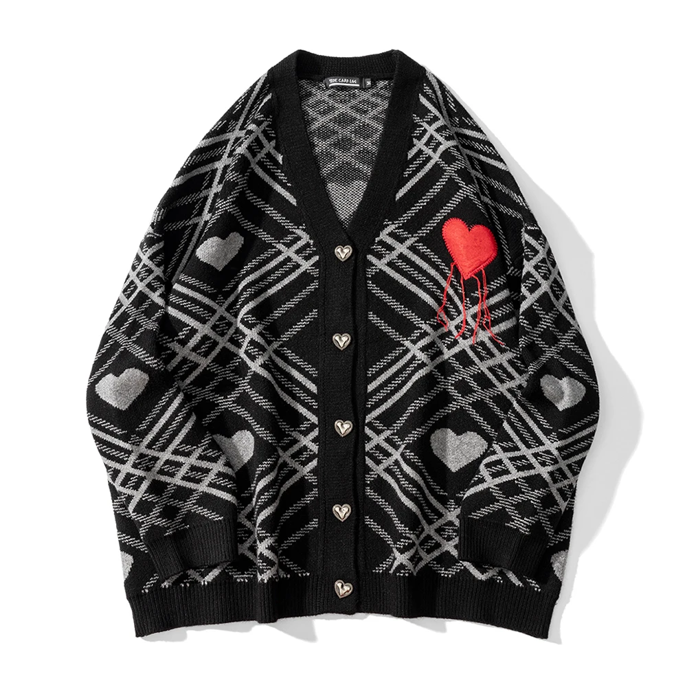 

Designer Luxury Spring 2022 Womens Fashion Punk Clothes Cardigan Black Sweaters Oversized Streetwear
