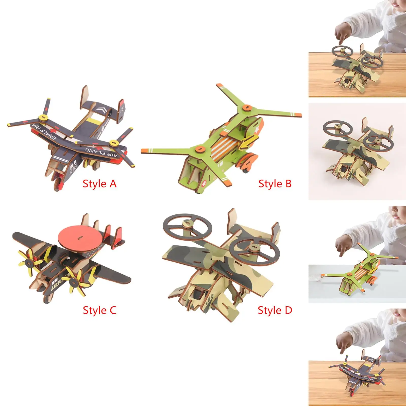 

DIY 3D Wooden Puzzle Assembly Planes to Build DIY Crafts Projects Jigsaw Puzzles Airplane Model Kit for Adults Kids Boys Girls