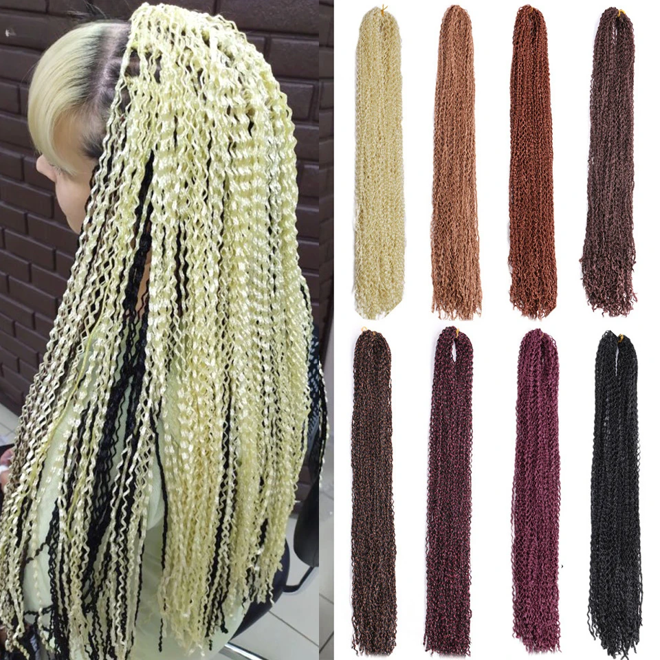 Синтетические Длинные Волнистые Плетения Для Наращивания Волос Вязаные Тонкие