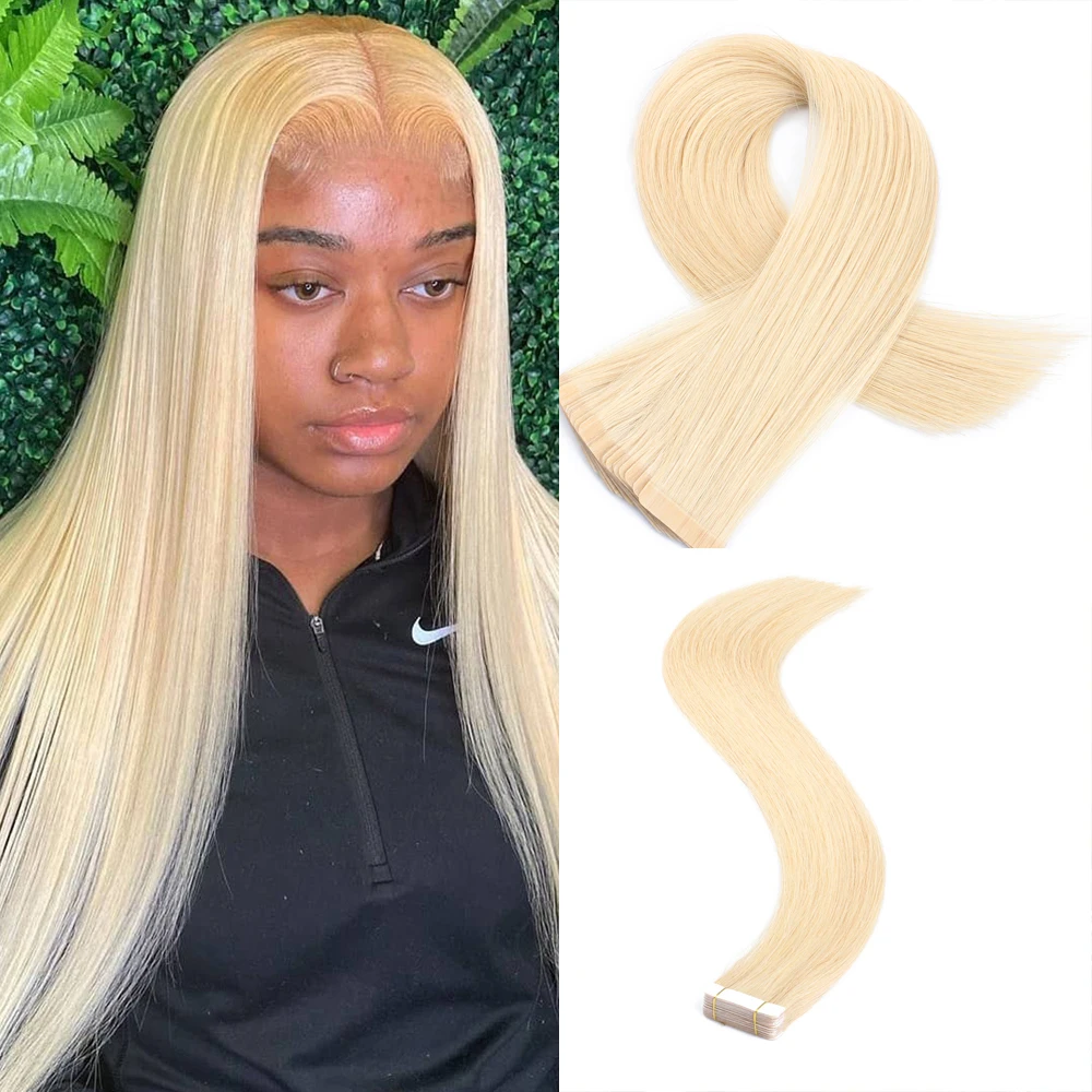 Colored Honey Blonde Tape In Human Hair Extensions Skin Weft Hair Extensions Adhesive Invisible Silky Straight High Quality