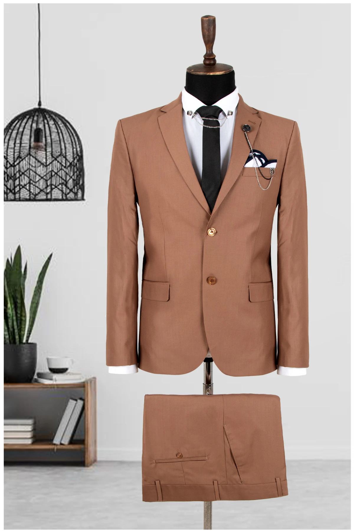 

DeepSEA Double Button Cotton Satin Male Pants Suit Jacket 2201042