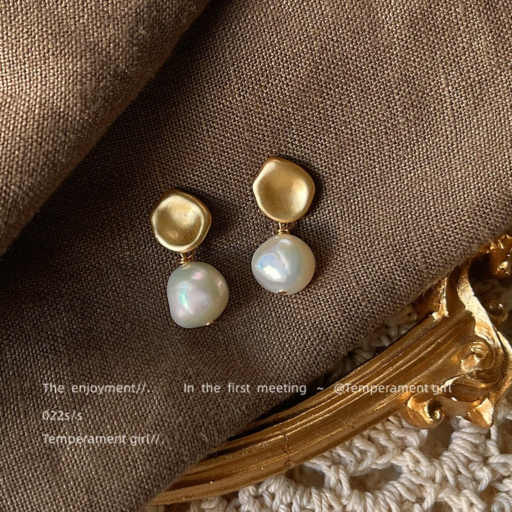 

Baroque Alien Freshwater Pearls! 925 Silver Needle Women's Earrings Temperament Earrings Vintage Earrings