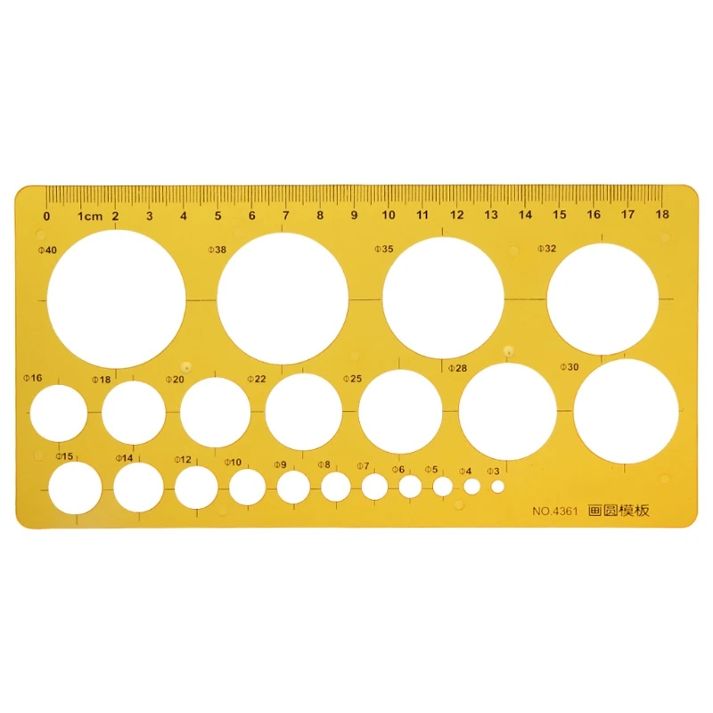 

K Resin Circles Geometric Template Ruler Stencil Drawing Measuring Tool Students D5QC