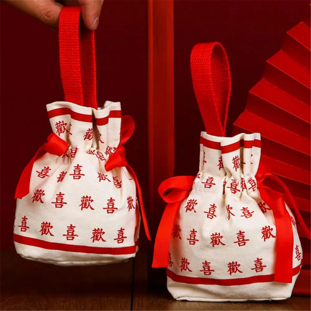 Red Retro Candy Bags Birthday Party Wedding Blessing Gifts Bags Silky And Delicate Texture