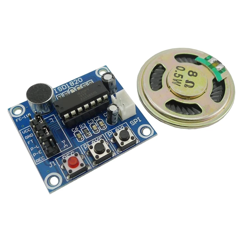 

3Pcs ISD1820 Sound Voice Recording Playback Module Sound Recorder Board With Microphone Audio Loudspeaker