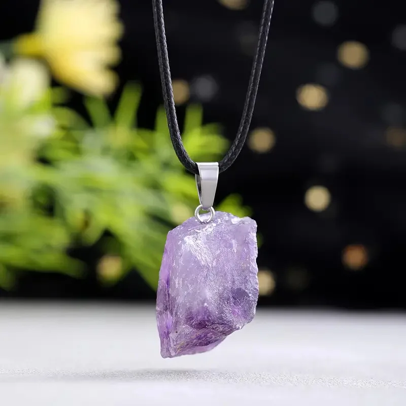 Лидер продаж кулон из лавандового аметиста с необработанным камнем нерегулярное