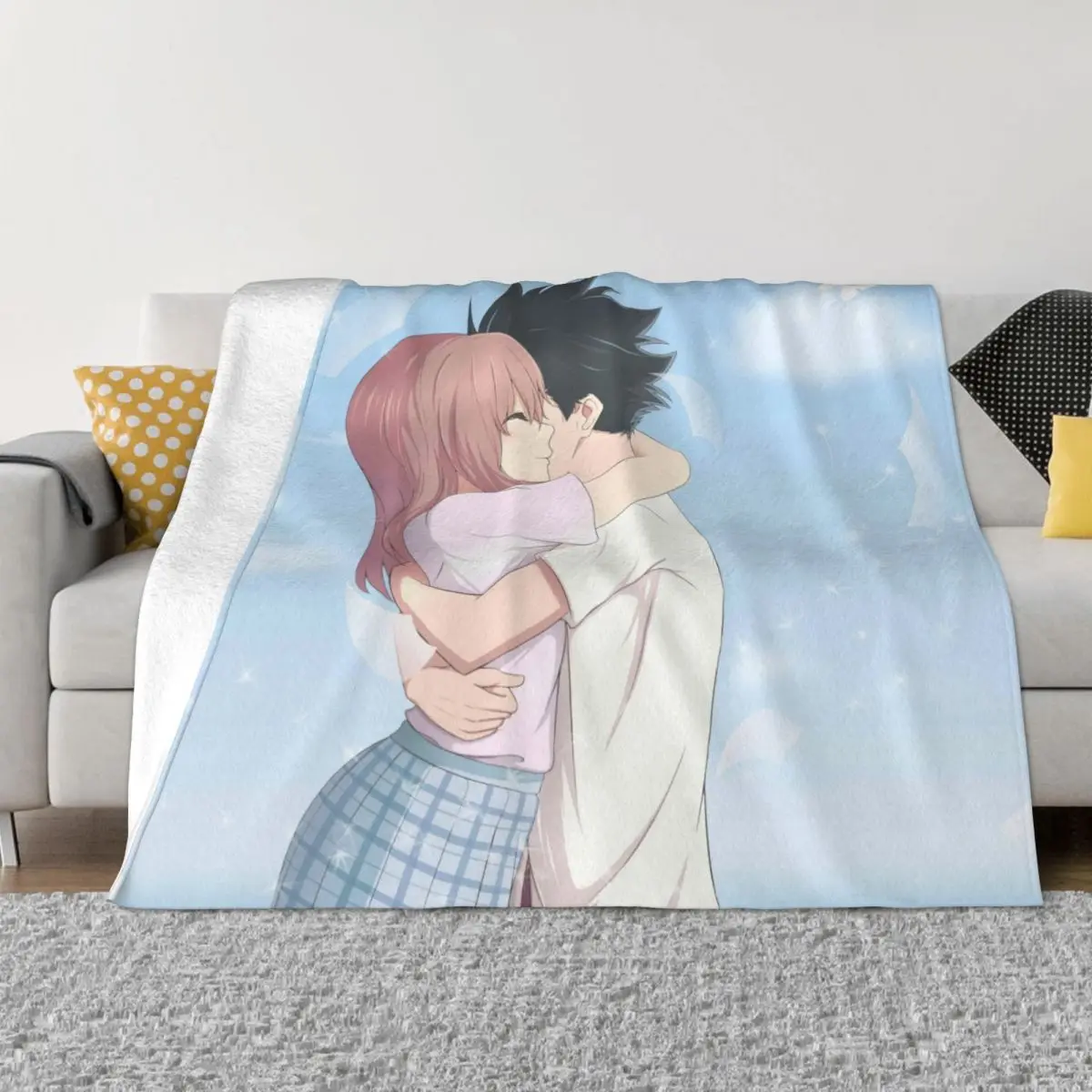 

A Silent Voice Anime Movie Blanket Fleece Summer Cartoon Breathable Super Soft Throw Blanket for Home Office Quilt