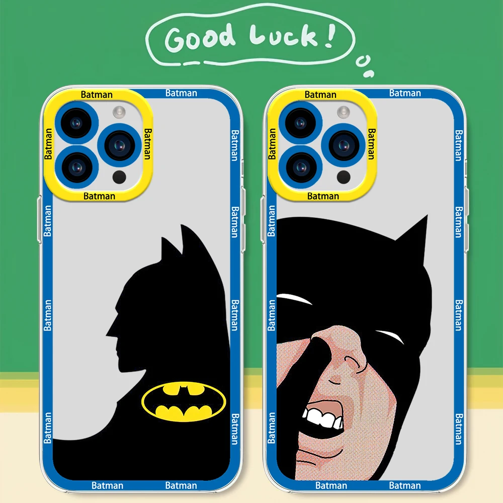 Чехол для телефона BEAST KINGDOM B-Batman iPhone 12 11 13 14 15 16 Max Pro Plus прозрачная рамка