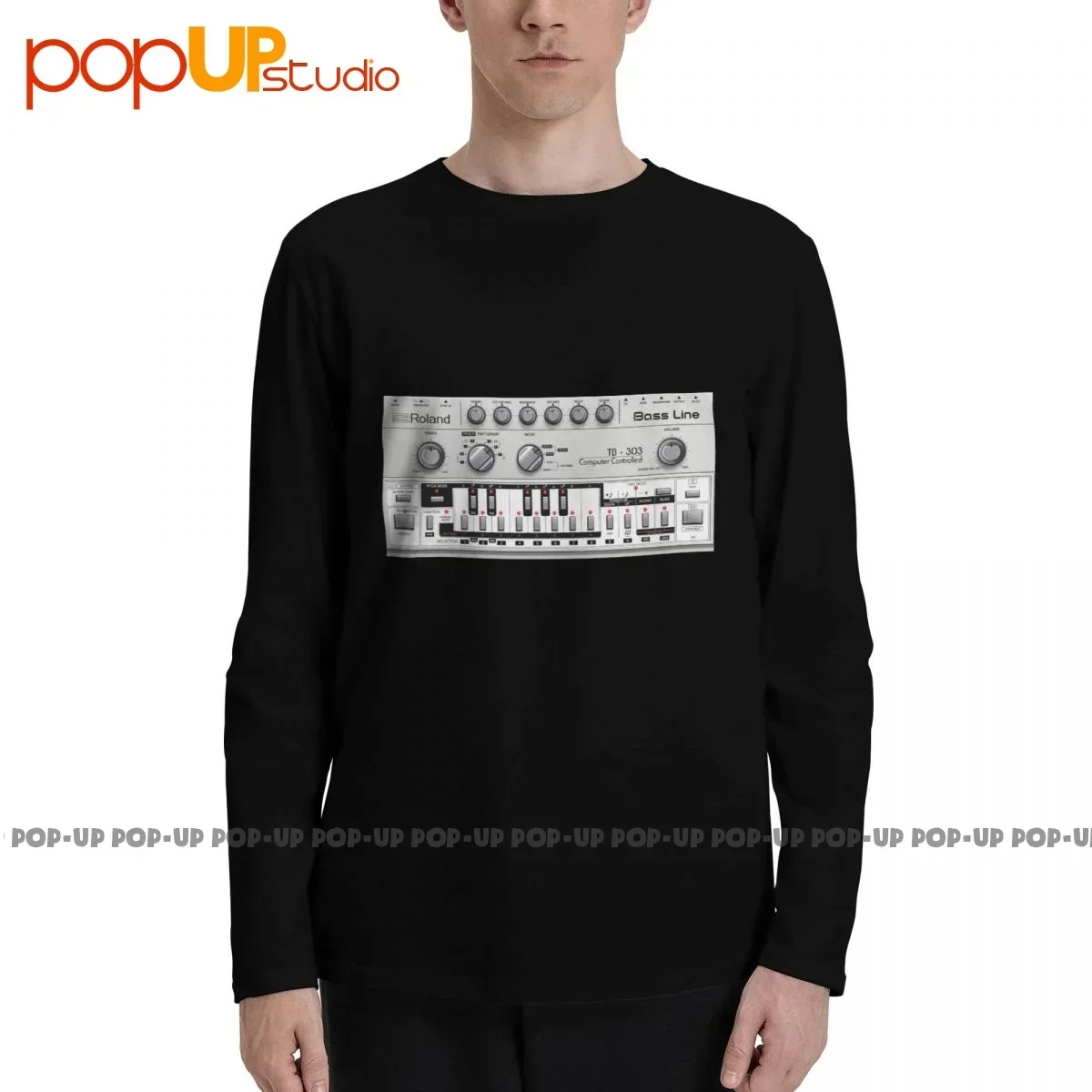 Футболка с длинным рукавом Roland Bass Line Tb 303 Trance Club Music