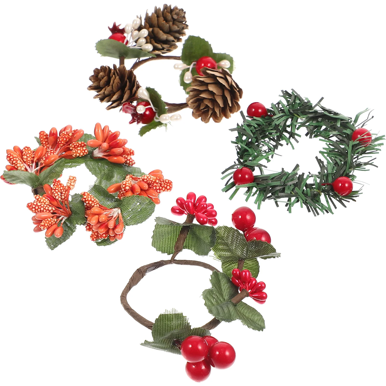 

Napkin Rings Ring Berry Tableware Buckles Holders Holder Adornmentsparty Cone Pinechristmas Table Festival Accessories