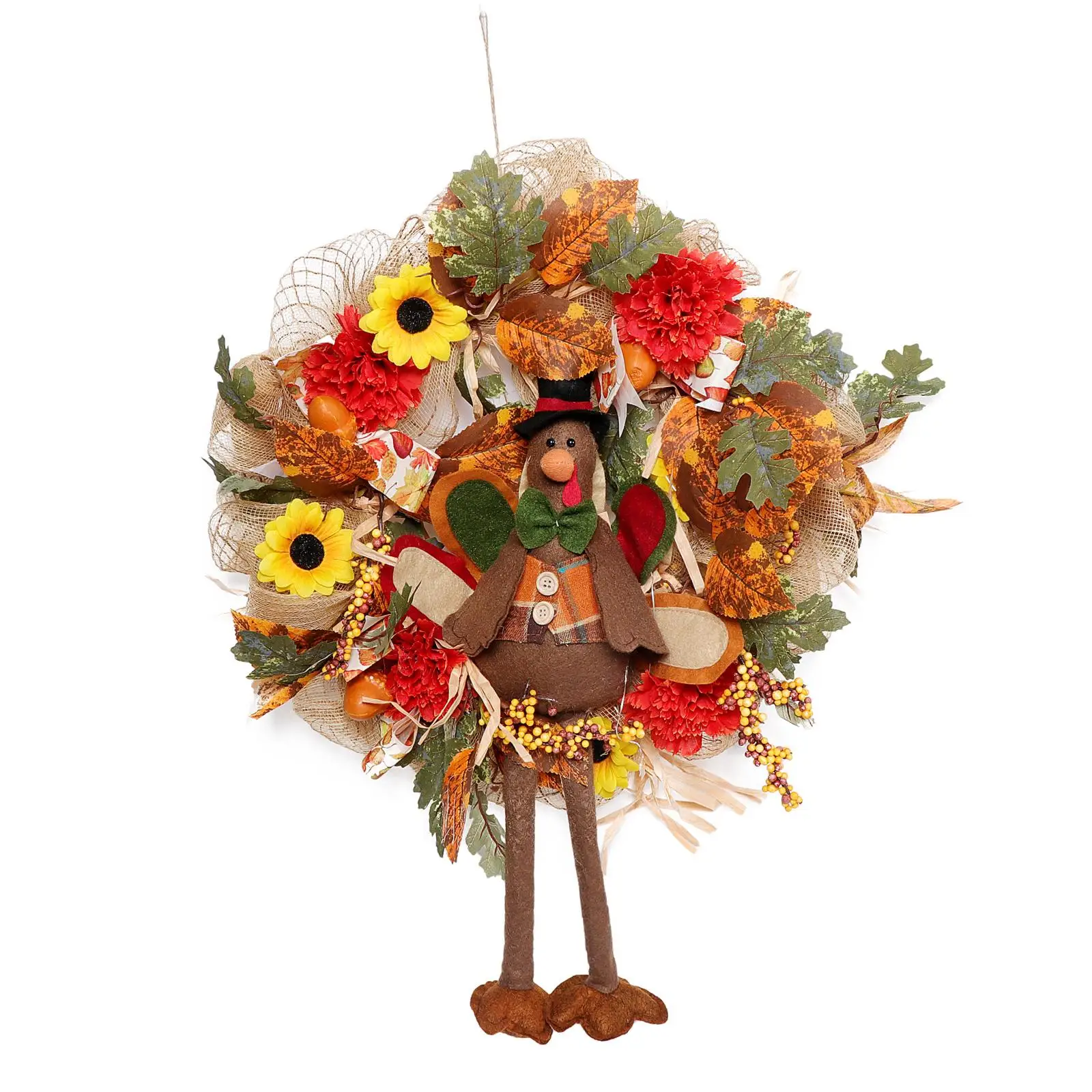 

Fall Wreath Turkey Harvest Decoration Supplies Autumn Autumn Front Door Wreath for Window Thanksgiving Table Halloween Wall