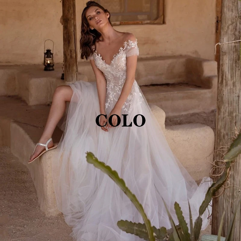 

2022 Wedding Dresses White Off Shoulder Bride Dress Sexy Appliques Tulle Off the Shoulder A-Line Princess Wedding Evening Gown