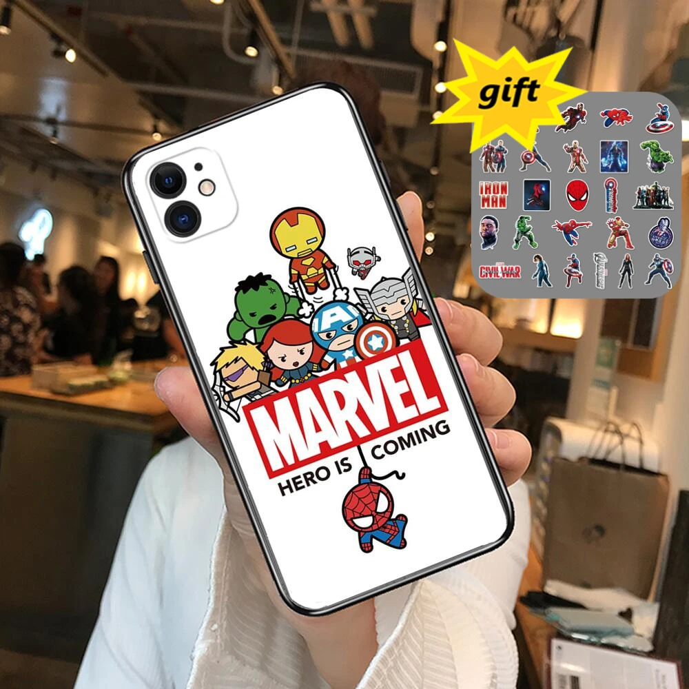 

Marvel Cute Logo gift Phone Case For iphone 13 Pro Max case 12mini 11 Pro Max 8 PLUS 7PLUS 6S XR X XS 6 se2020 mobile phone case