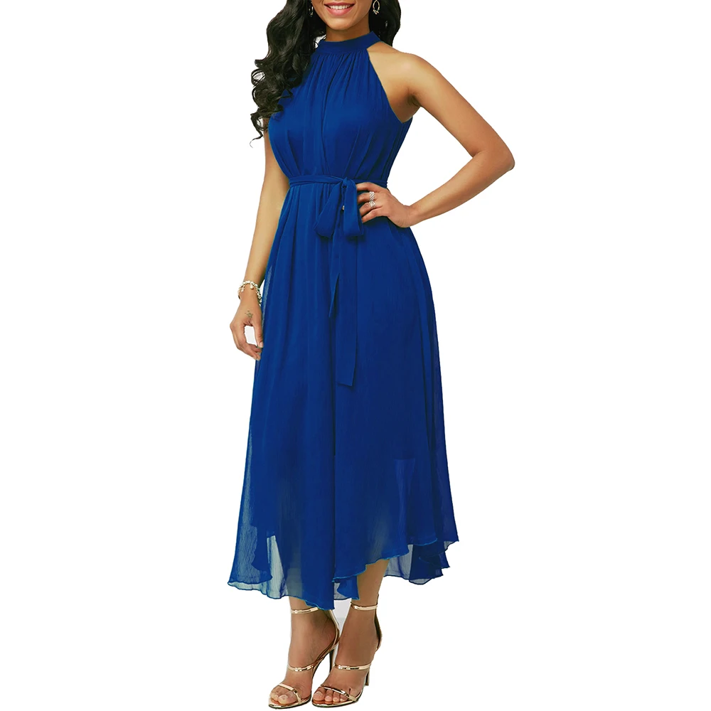 

Summer Dress Women 2021 Sexy Off Shoulder Chiffon Long Party Vestidos Casual Plus Size Slim Maxi Dresses with Belt 5XL