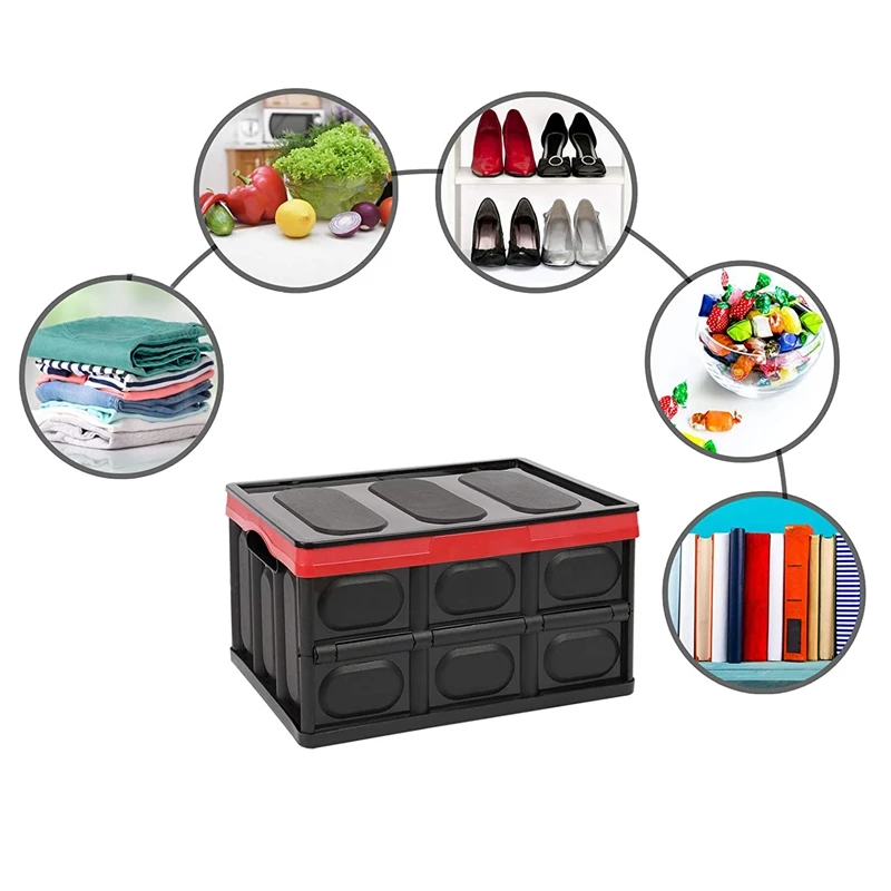

Lidded Storage Bins Collapsible Storage Box Multifunctional Crates Plastic Tote Storage Box For Clothes Toy Books