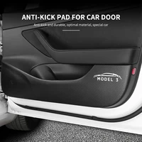 car door protective sticker for tesla model y3 20202021 leather anti kick pad anti dirty hidden door edge protect film