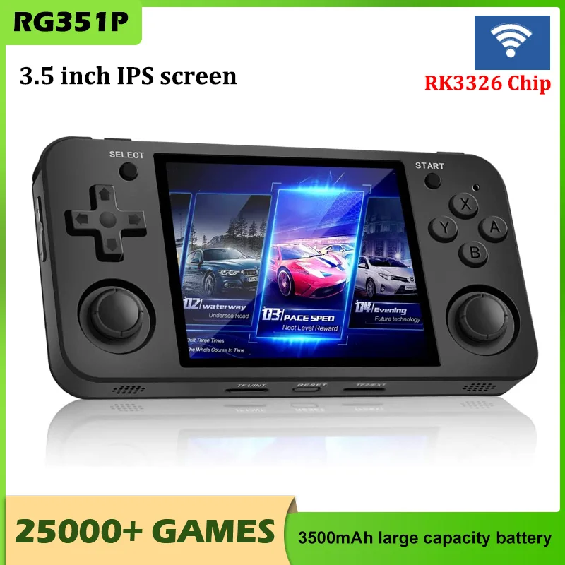 

Консоль игровая портативная, 64 ГБ, 2500 дюйма, Wi-Fi, RK3326