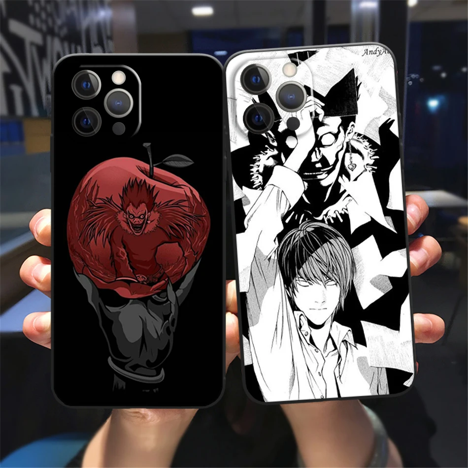 

Anime Manga Death Note Ryuk Case For iPhone 12 11 13 14 Pro MAX XR XS 7 8 Plus SE 2020 Black Cartoon Clear Soft TPU Cover Fundas