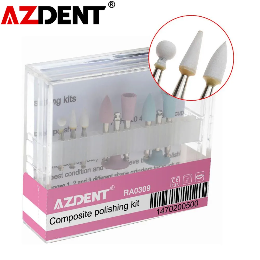 Dental Light-Curing Resin Polishing Set  Ceramic Silicon Rubber Slow Bending Machine Grinding Head