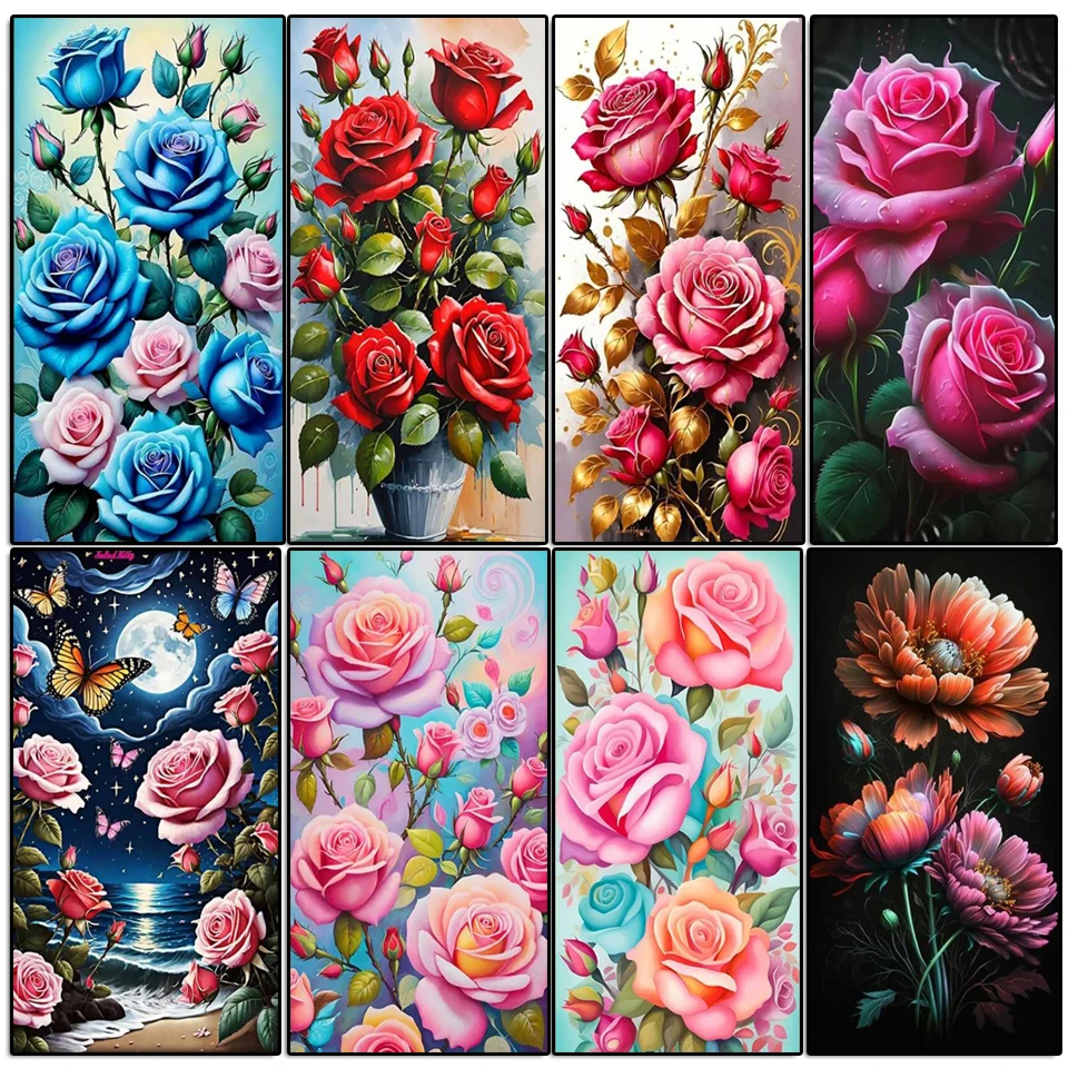 Черная Роза Лилия свежие цветы алмазная живопись своими руками полный большой