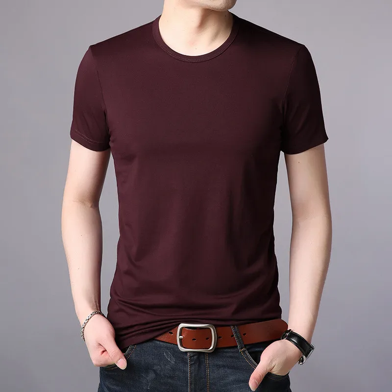 

3642-clothes cotton half-sleeved shirt bottoming shirt men
