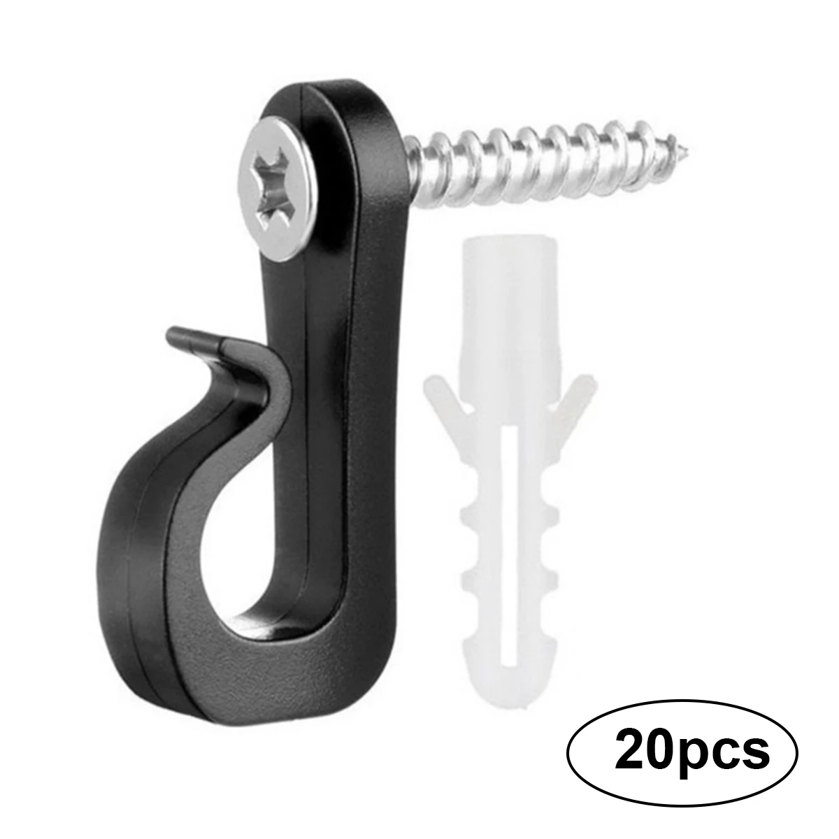 

20 шт. черные пластиковые универсальные крючки Q