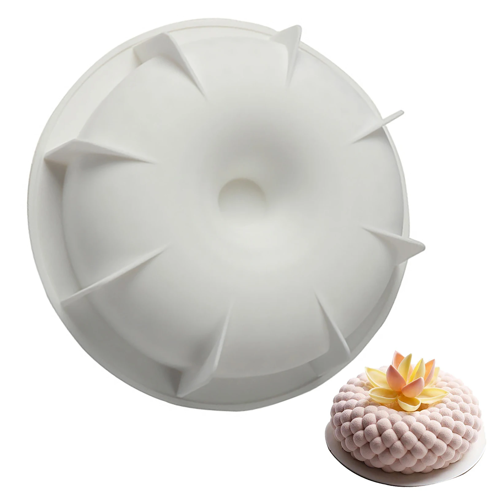 

Пищевые силиконовые формы для торта, простой в использовании дизайн торта и желе, рифленая трубка для выпечки, антипригарная, Французская м...