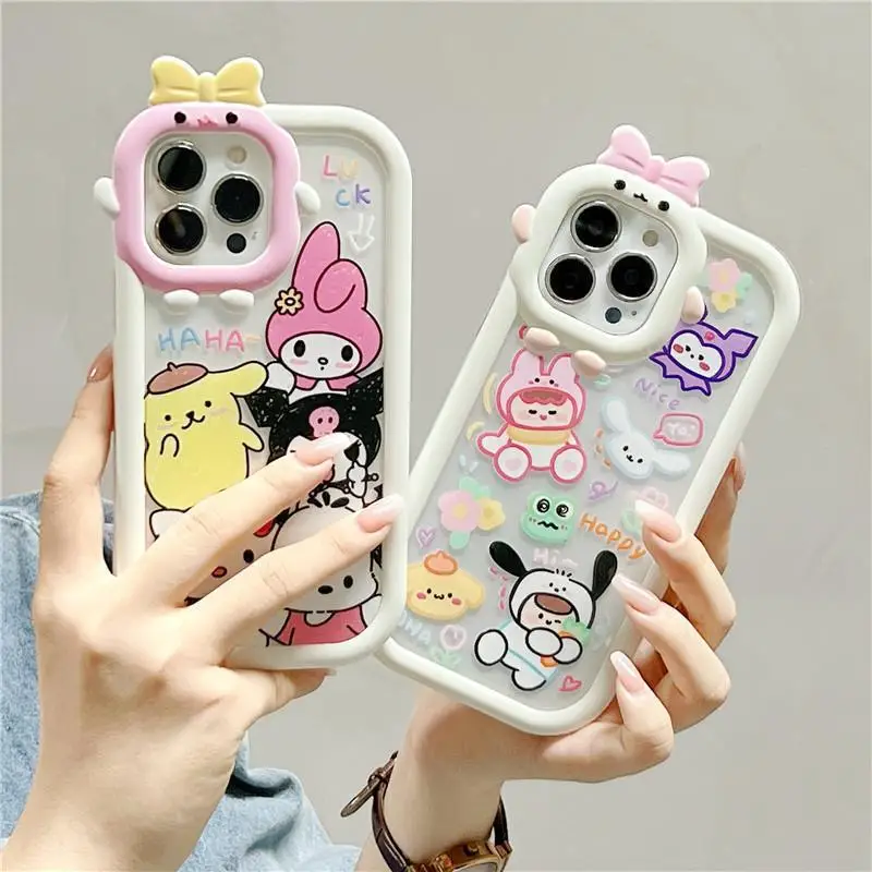 

Sanrio Kawaii Mymelody Cinnamoroll Kuromi Phone Case for Iphone14 13 12 11 Pro Max Xr Xs All-Inclusive Anti-Drop Accessories Y2K