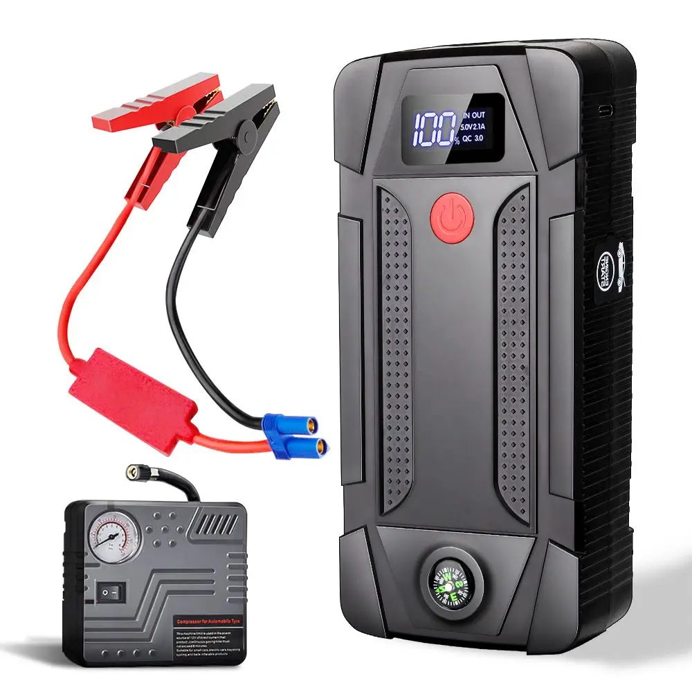 $314.25 Car Jump Starter Power With Air Compressor Tire Pump 20000mah Portable Charger Car Booster Starting Device For 3.5L/6L