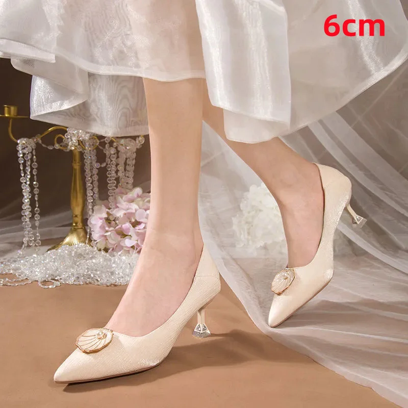 

Cresfimix Sapatos Femininas Women Fashion High Quality Red Wedding High Heel Shoes Female Cute Beige Sexy Stiletto Heels A319