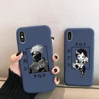 anime kakashi gaara naruto phone case for iphone 13 12 mini 11 pro xs max x xr 7 8 6 plus candy color blue soft silicone cover