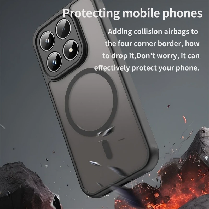 Фото Магнитный чехол для Xiaomi 17, модный матовый акриловый чехол с магнитной задней крышкой для беспроводной зарядки Magsafe, бампер-футляр №4