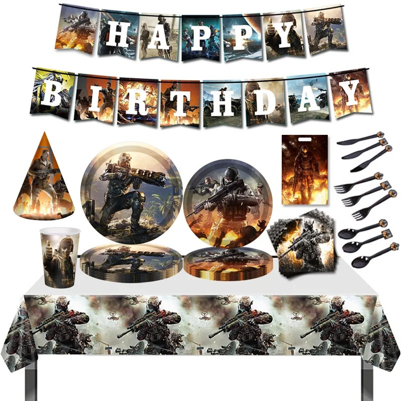 Одноразовая посуда Call of Duty для вечевечерние бумажный стакан бумажная тарелка