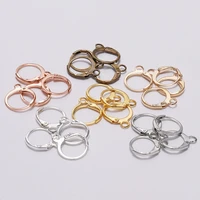 20pcs 1412mm silver gold french lever earring hooks wire settings base hoops for diy jewelry making supplies