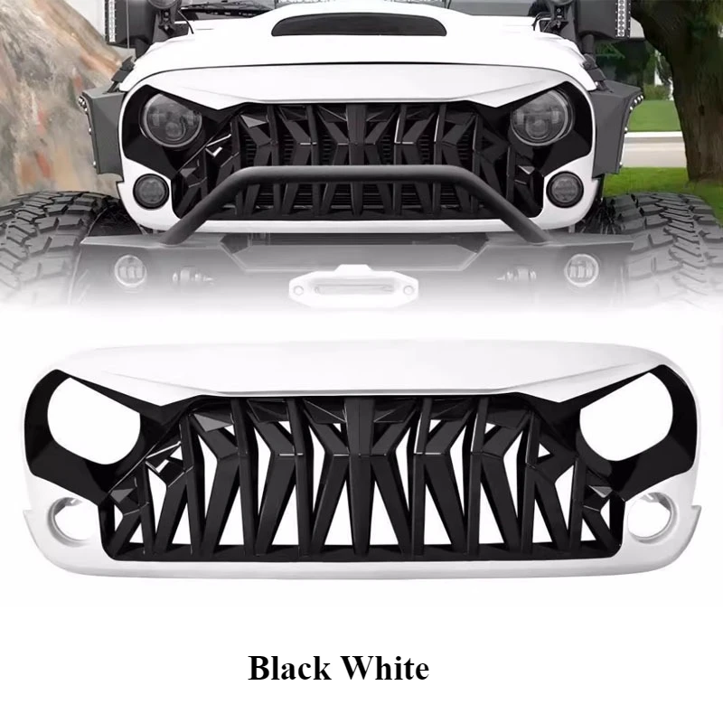 Для Jeep Wrangler JK 2008-2017 автомобильный передний бампер, решетки капота, комплект кузова, гоночные грили, сплиттер, спойлер, крышка вентиляционного отверстия, украшение