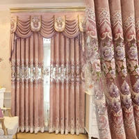 european style living room bedroom blackout chenille embroidered window screen curtain finished product curtain