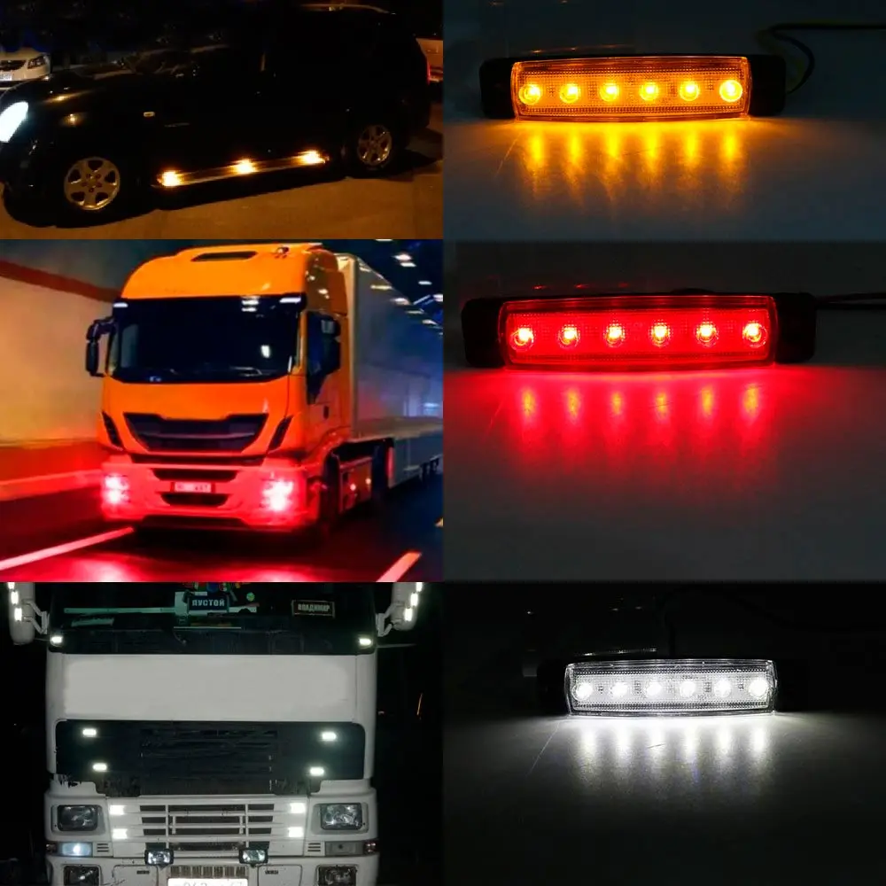 Боковые габаритные индикаторы для грузовиков прицепов 12/24 В 6 светодиодный