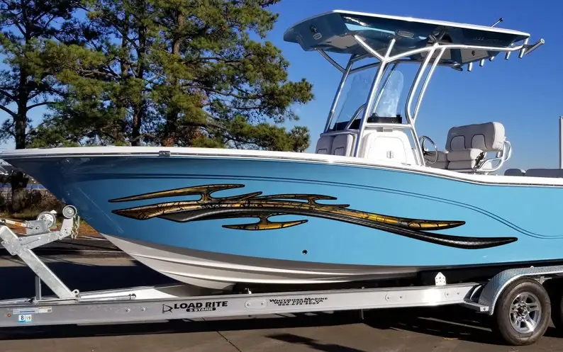 

Vinyl Wrap Boat 3D Boat Tribal Graphics Boat Wrap Torn Full Color Speedboat Decal Tribal Yacht Wrap Sticker