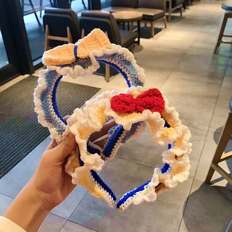 

Princess Headband Hair Tie Hand-knitted Hair Accessories Snow White Hairpin Bangs Clip Female Brooch Wash Face Shower Headband