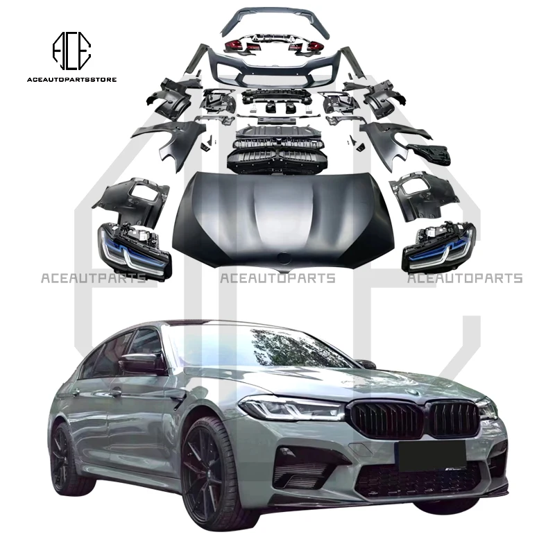Автомобильный бампер для BMW G30 To F90 2018-2020 Обновление 2021 M5 5 Seiries G38 Old New Bodykit PP Пластик