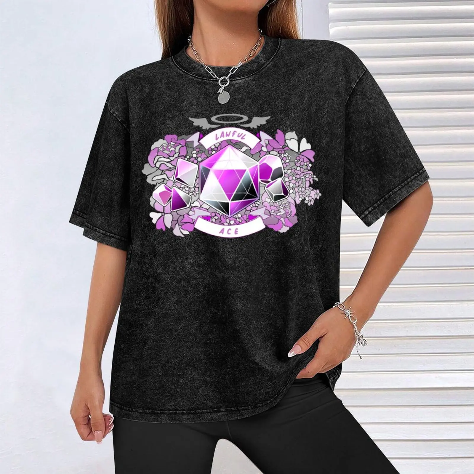 ЛГБТ-ролевая игра-футболка Lawful Ace футболка с рисунком большого размера аниме