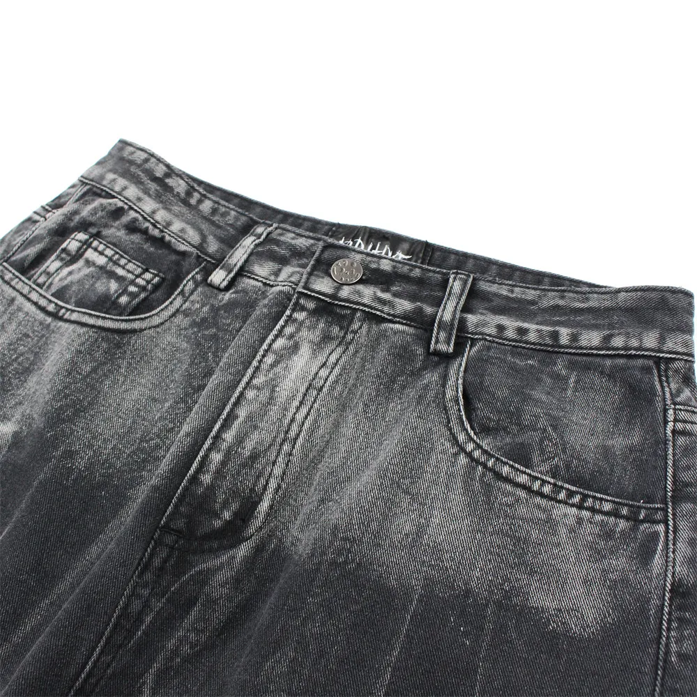 Men's spring and autumn new hot-selling trendy street hip-hop rock personality character print pattern straight jeans