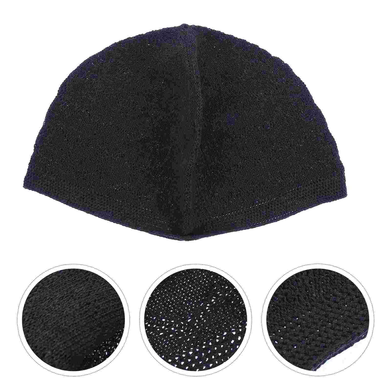 

Crochet Hat Reusable Knitting Caps Male Head Wrap Mens Decorative Bonnet Muslim Hats