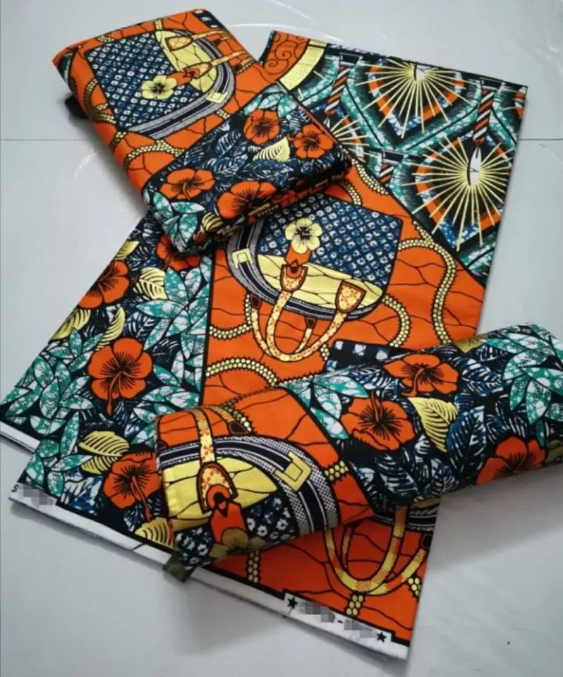 

2022 Hot Sale 100% Cotton Veritable African Wax Print Fabric Real Wax African Ankara Fabric 6 yards Ghana Loincloth